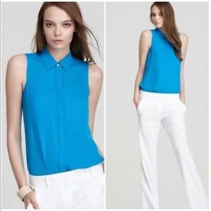 Theory Duria Blouse - Turquoise